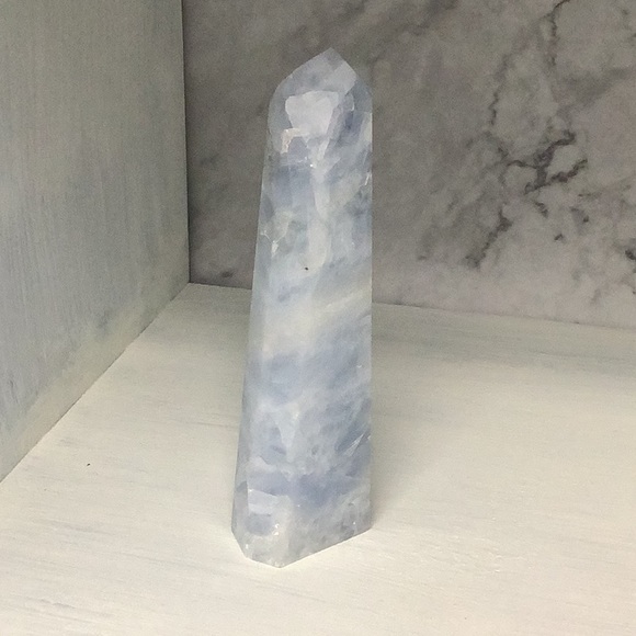 Blue Calcite Crystal Tower - Picture 4 of 5
